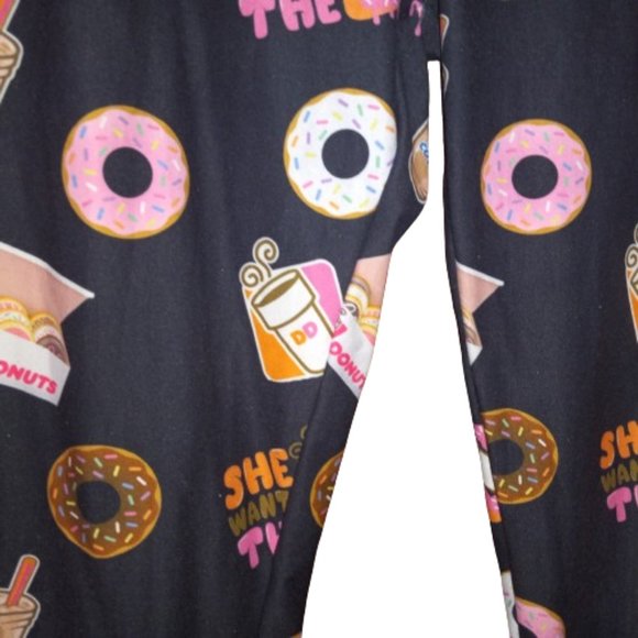 Donut Coffee Womens OS Leggings Pants She Wants The D - Picture 3 of 6